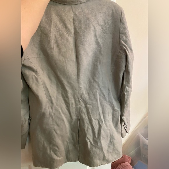 Smythe / linen Grey two button Blazer Jacket 10 - Picture 3 of 8